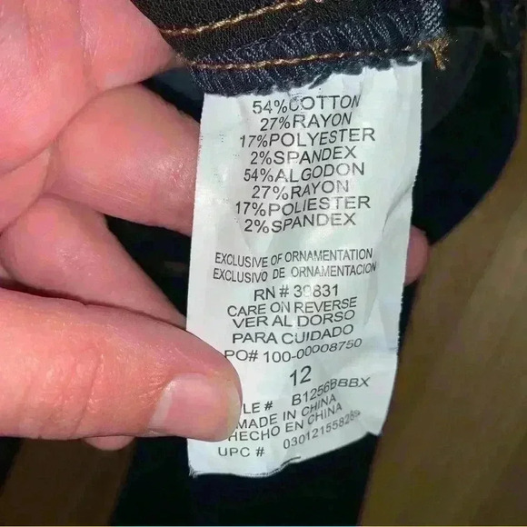 Women’s Democracy “Ab” Technology Dark Wash Skinny Pull On Jeans Size 12 - Picture 8 of 12